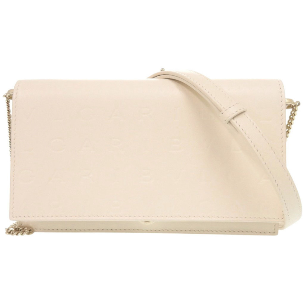 Bulgari Infinitum Leather Ivory Wallet Chain Shoulder Bag 0214BVLGARI